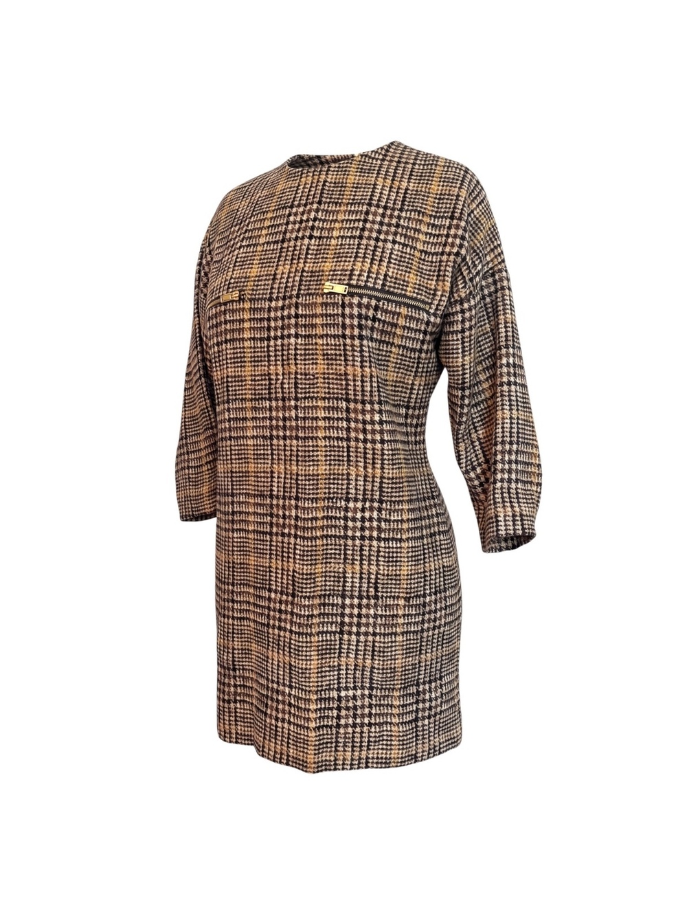 Archival Céline by Phoebe Philo Pre-Fall 2011 Trompe L'oeil Tweed Silk Dress 34